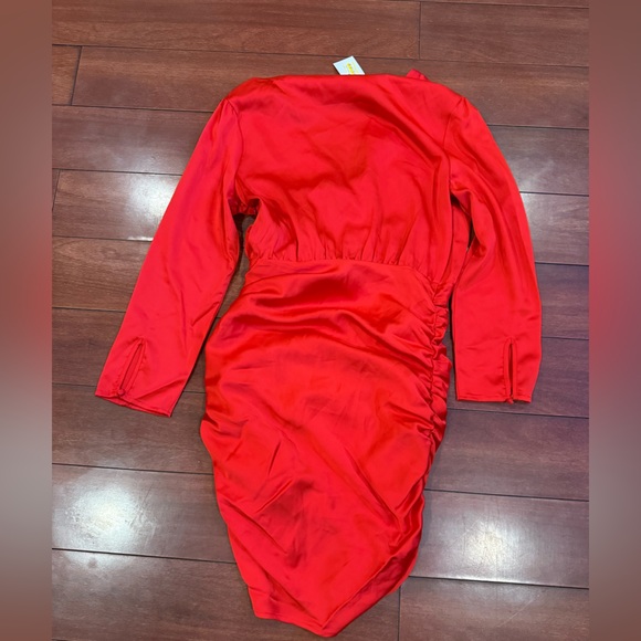 Women's Long Sleeve Rosette Mini Dress - Future Collective Red 4 - Picture 8 of 8